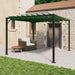 Gazebo met luifeldak 3 x 3 x 2,14 m Groen Stof en Aluminium