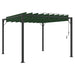 Gazebo met luifeldak 3 x 3 x 2,14 m Groen Stof en Aluminium