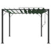 Gazebo met luifeldak 3 x 3 x 2,14 m Groen Stof en Aluminium