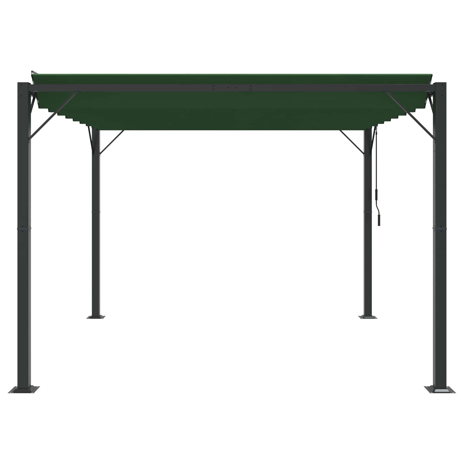 Gazebo met luifeldak 3 x 3 x 2,14 m Groen Stof en Aluminium