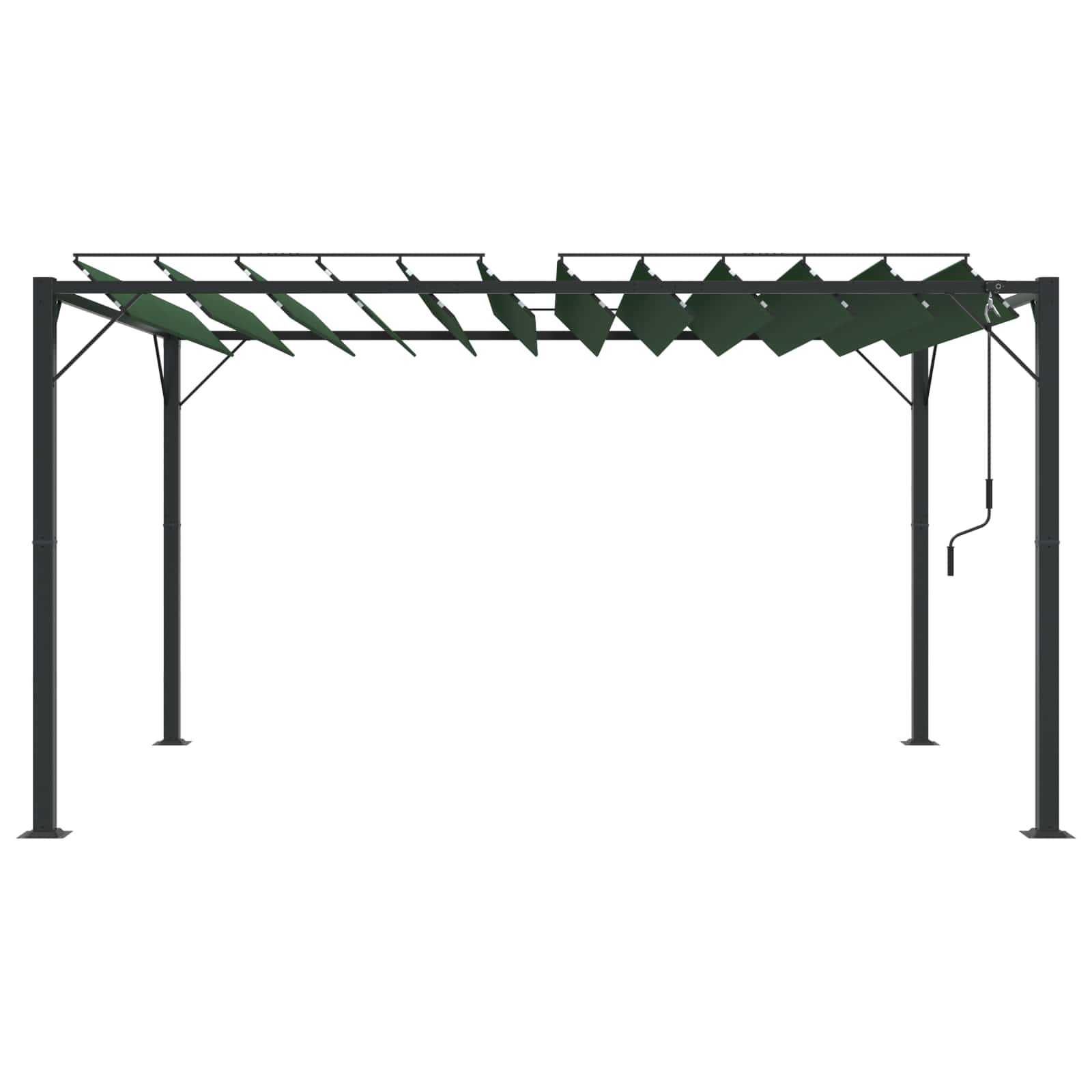 Gazebo met luifeldak 3 x 4 x 2,14 m Groen Stof en Aluminium