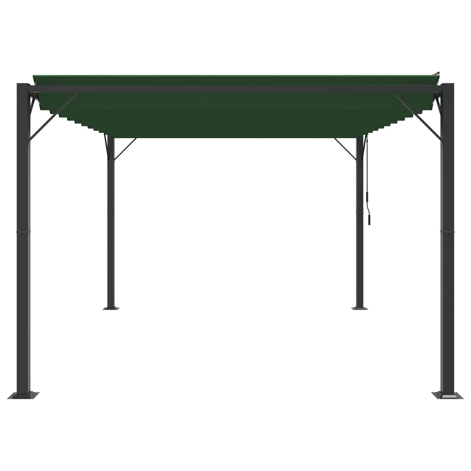 Gazebo met luifeldak 3 x 4 x 2,14 m Groen Stof en Aluminium
