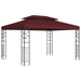 Paviljoen 3,97 x 2,96 x 2,68 m Wijnrood Polyester en staal