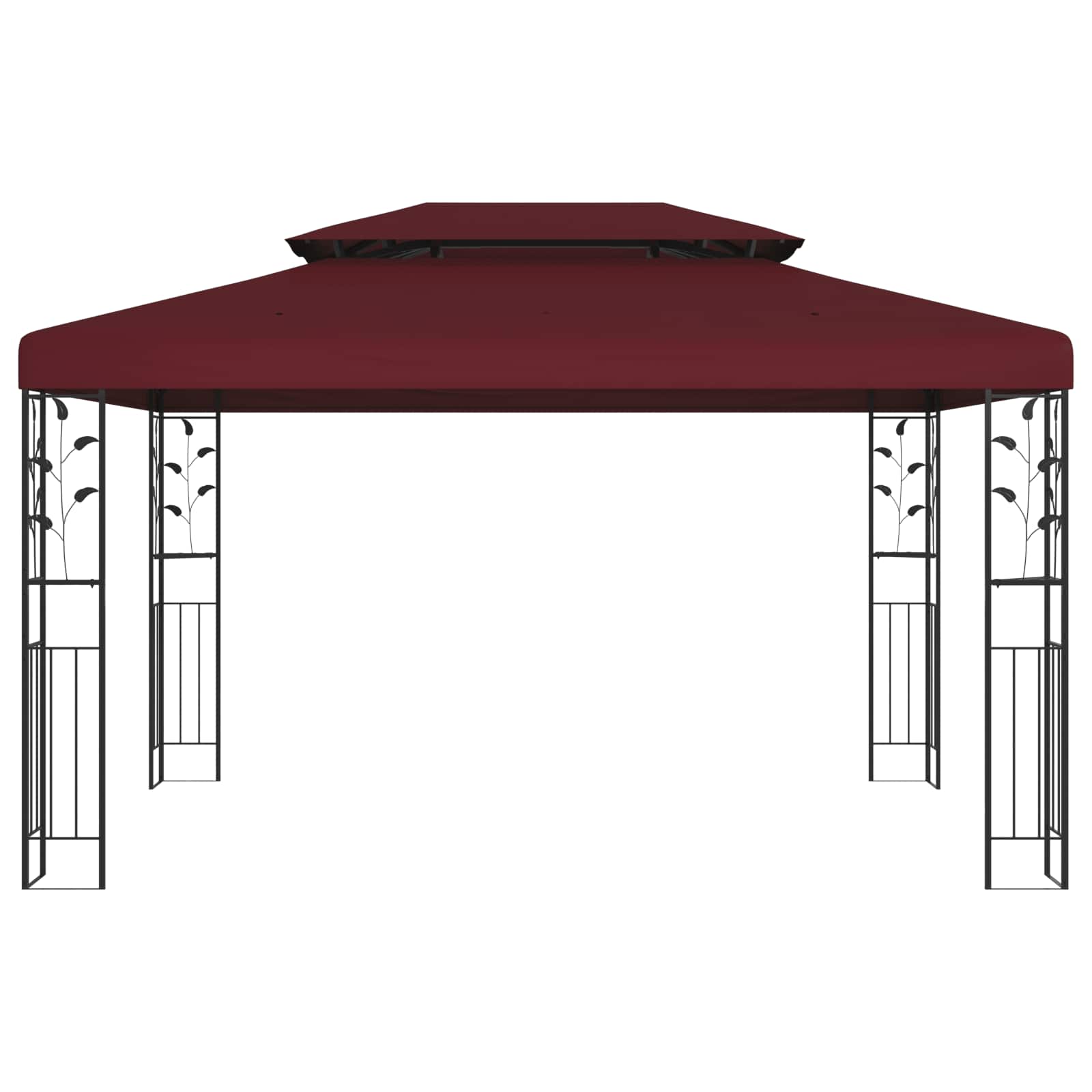 Paviljoen 3,97 x 2,96 x 2,68 m Wijnrood Polyester en staal