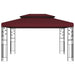 Paviljoen 3,97 x 2,96 x 2,68 m Wijnrood Polyester en staal