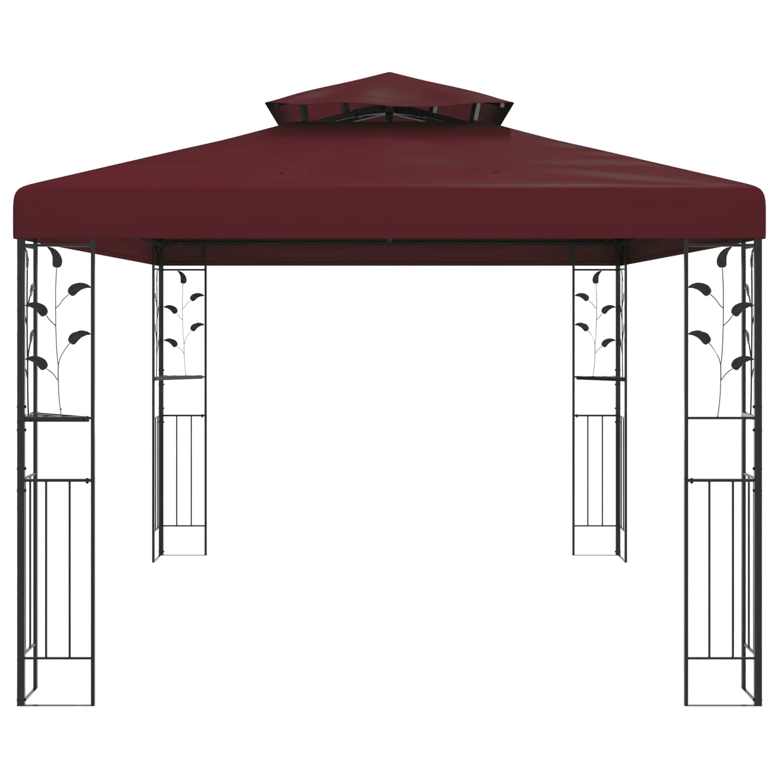 Paviljoen 3,97 x 2,96 x 2,68 m Wijnrood Polyester en staal