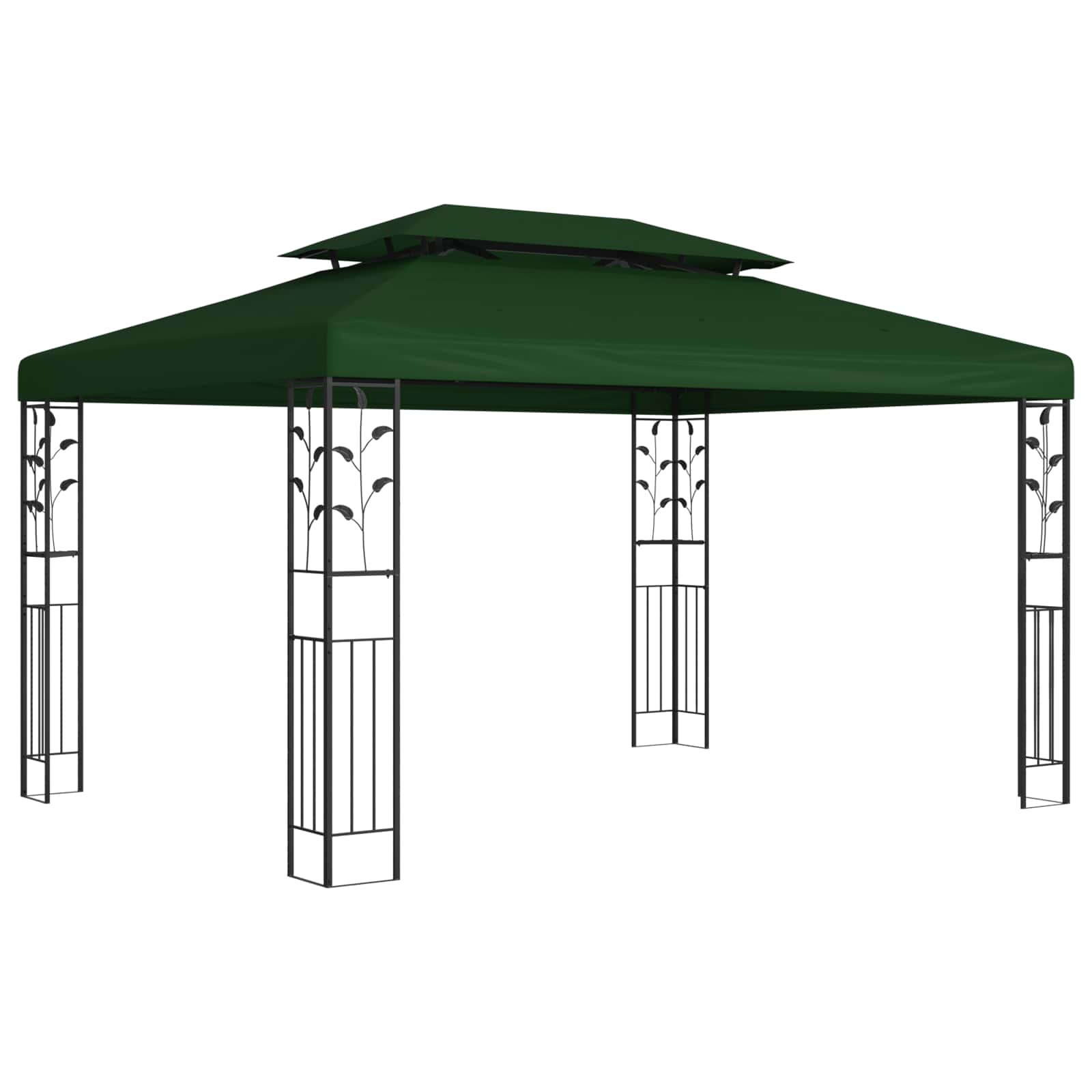 Paviljoen 3,97 x 2,96 x 2,68 m Groen Polyester en staal