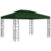 Paviljoen 3,97 x 2,96 x 2,68 m Groen Polyester en staal