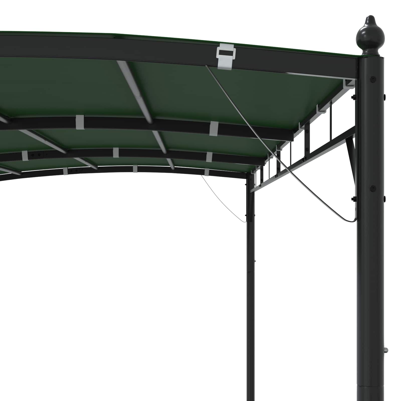 Paviljoen 4 x 3 x 2,55 m Groen Gepoedercoat staal en stof