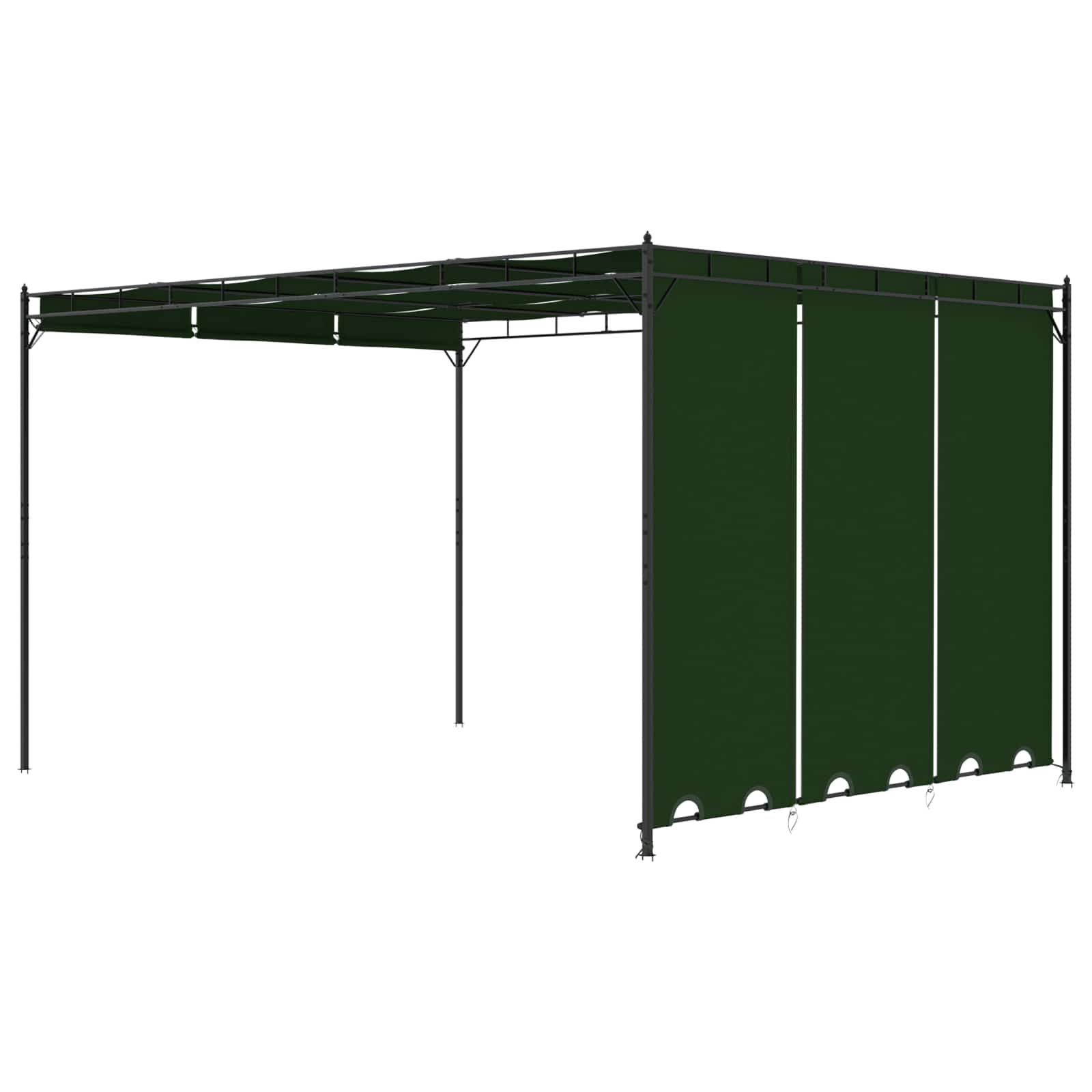 Paviljoen 4 x 3 x 2,3 m Groen Polyester en staal