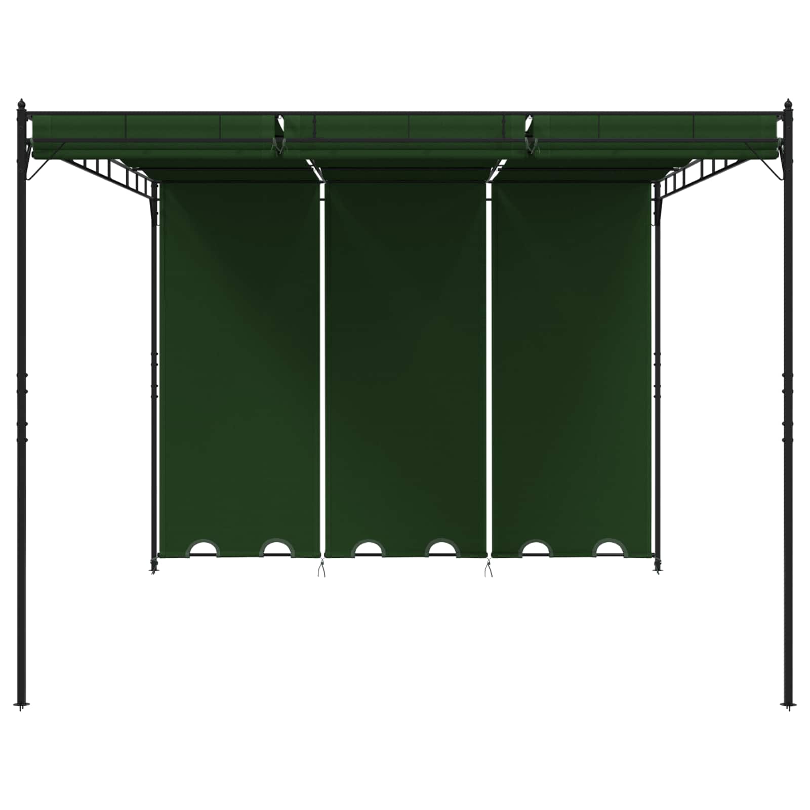 Paviljoen 4 x 3 x 2,3 m Groen Polyester en staal