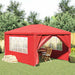 Partytent 400 x 300 x 255 cm Rood PE en staal