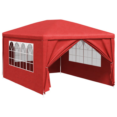 Partytent 400 x 300 x 255 cm Rood PE en staal