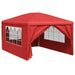 Partytent 400 x 300 x 255 cm Rood PE en staal