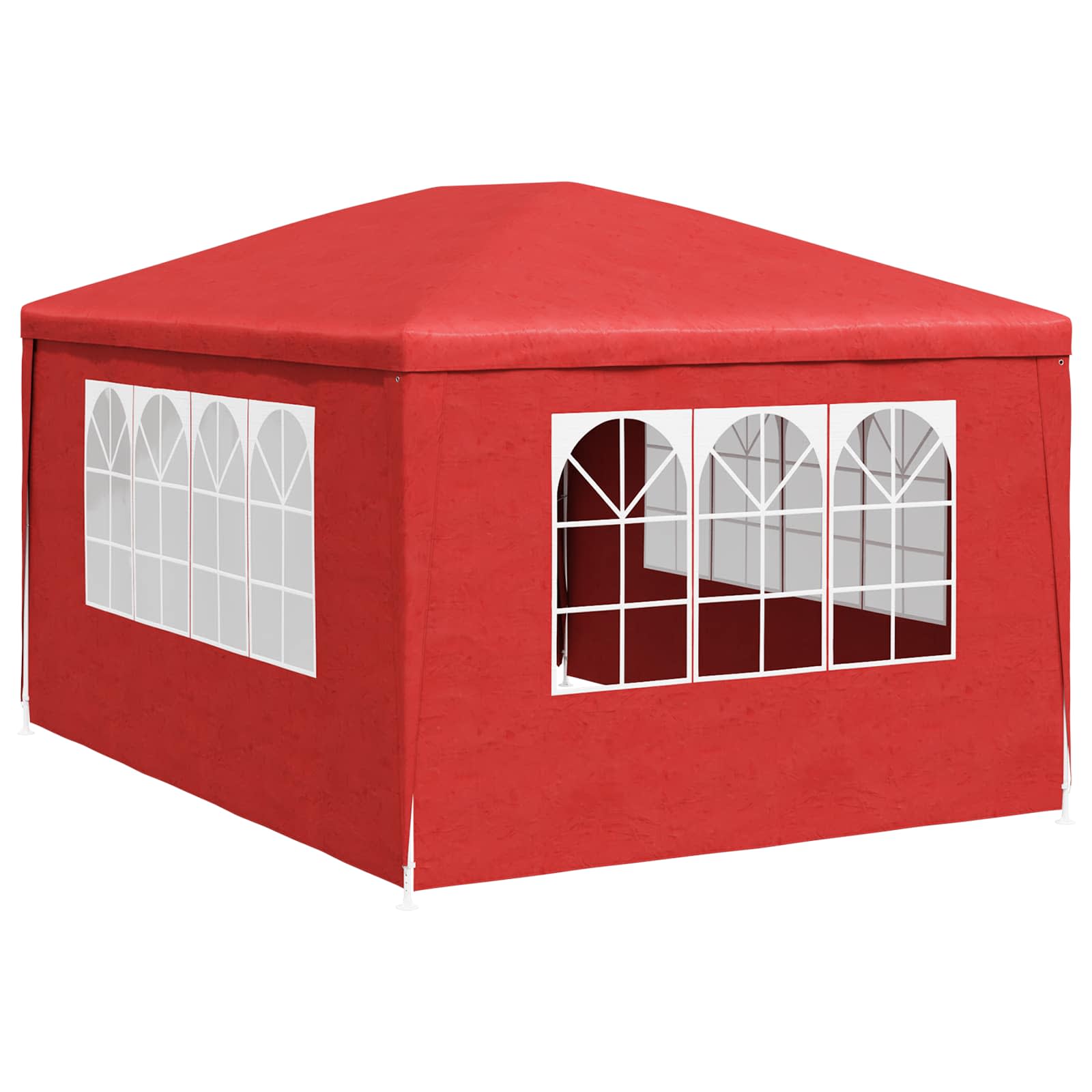 Partytent 400 x 300 x 255 cm Rood PE en staal
