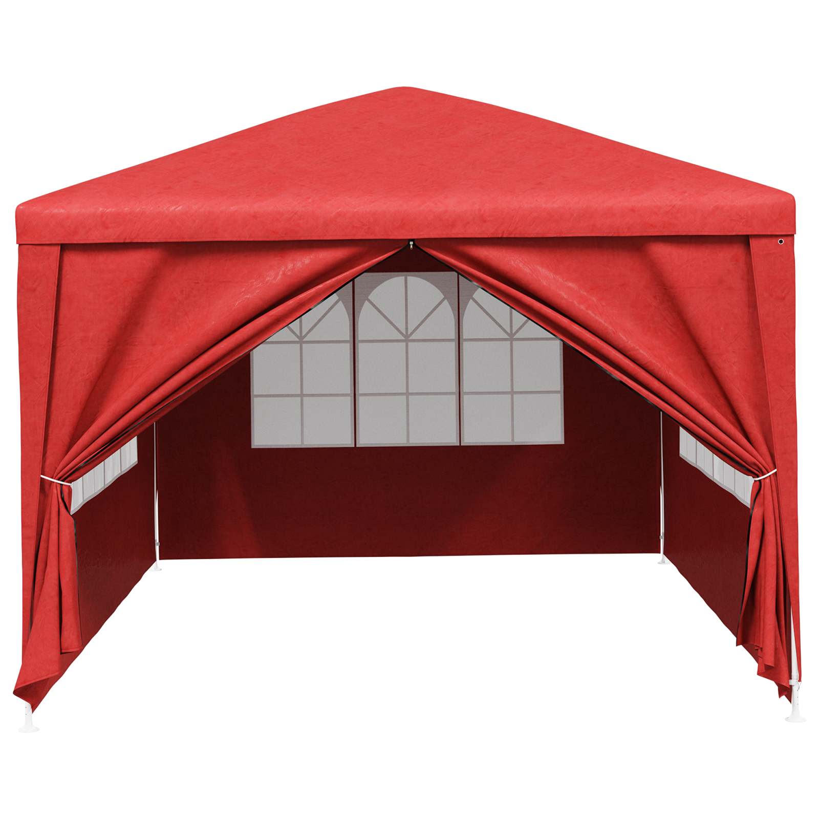 Partytent 400 x 300 x 255 cm Rood PE en staal