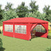 Partytent 600 x 300 x 255 cm Rood PE en staal