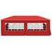 Partytent 600 x 300 x 255 cm Rood PE en staal