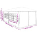 Partytent 600 x 300 x 255 cm Rood PE en staal