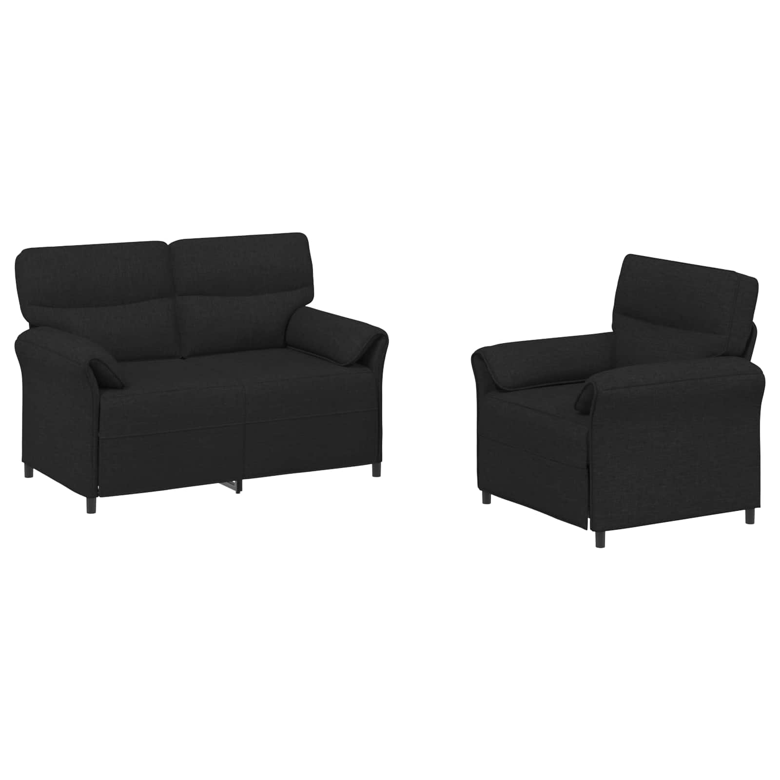 Bankstel 2 st Zwart Stof