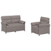 Bankstel 2 st Taupe Stof
