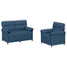 Bankstel 2 st Blauw Stof