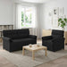Bankstel 2 st Zwart Stof