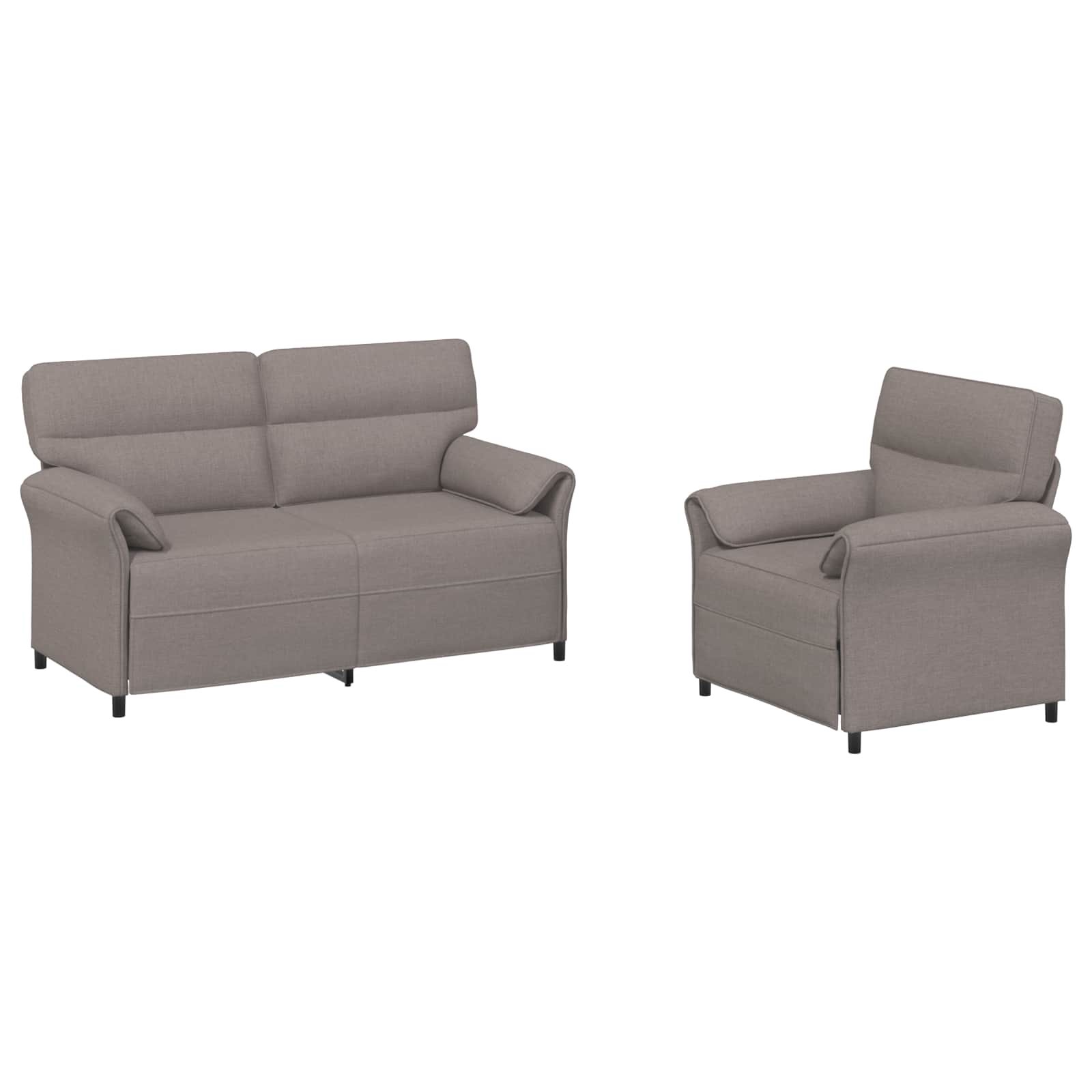Bankstel 2 st Taupe Stof