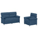 Bankstel 2 st Blauw Stof