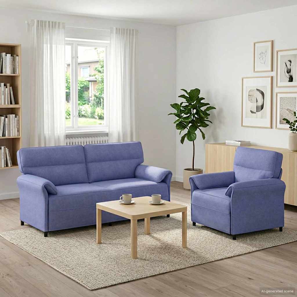 Bankstel 2 st Jeans Blauw Stof