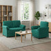 Bankstel 2 st Turquoise Fluweel