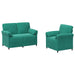 Bankstel 2 st Turquoise Fluweel