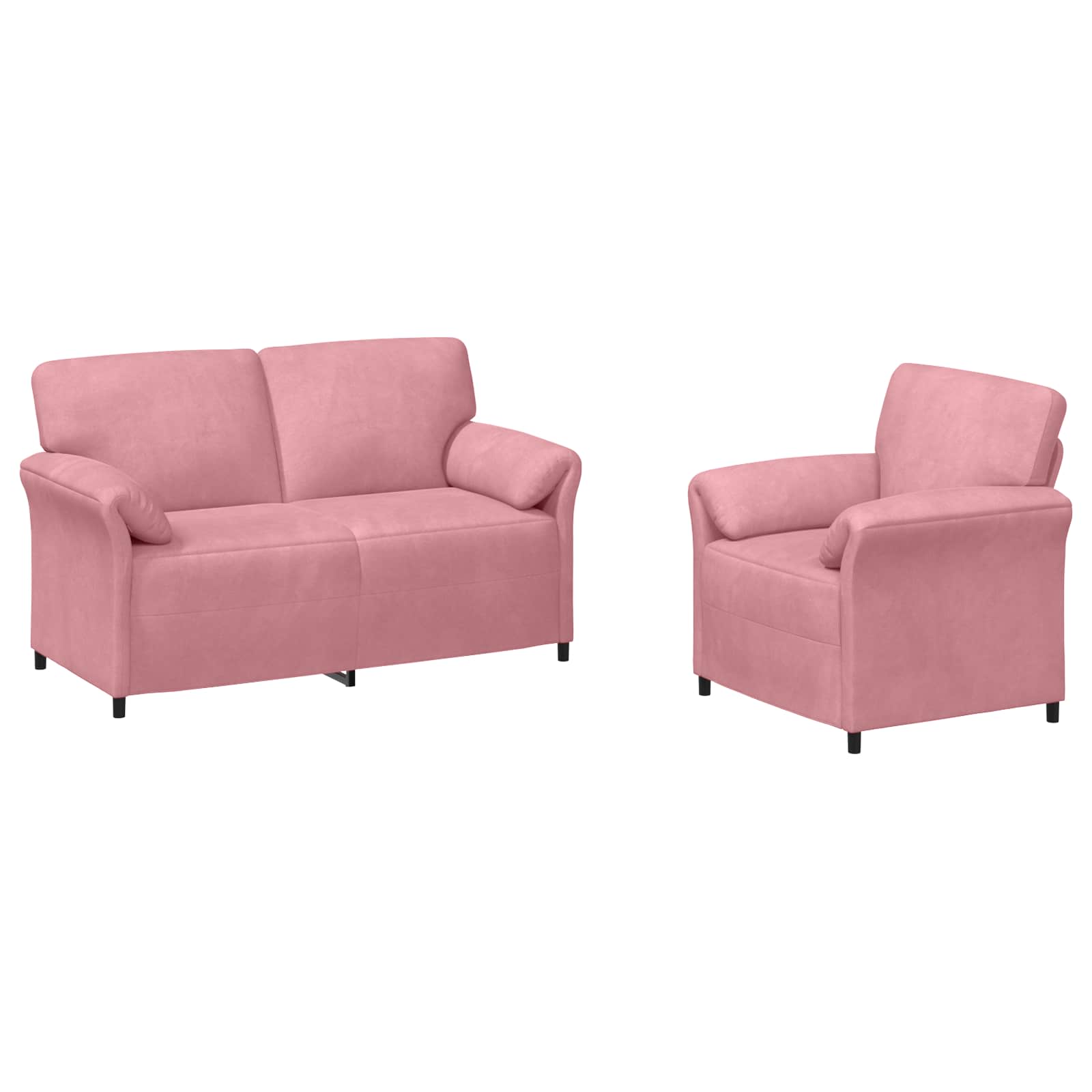 Bankstel 2 st Roze Fluweel