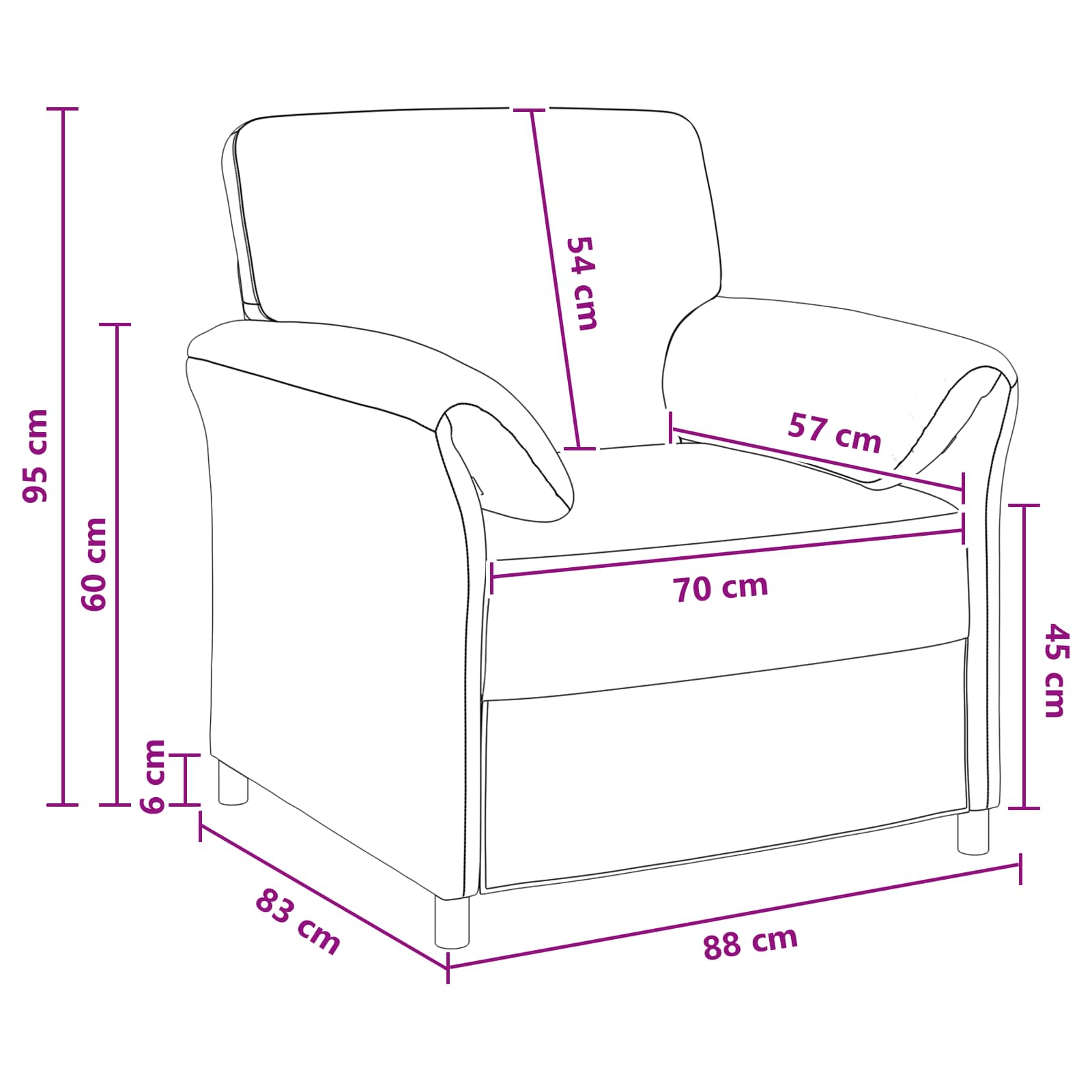 1-Zits Bank Donkergroen 88 x 83 x 95 cm Fluweel