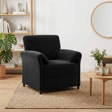 1-Zits Bank Zwart 88 x 83 x 95 cm Fluweel