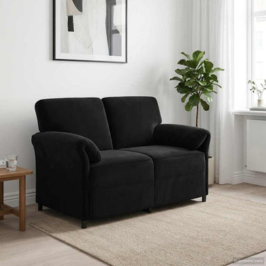 2-Zits Sofa Zwart 138 x 83 x 95 cm Fluweel
