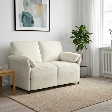 2-Zits Sofa Crèmekleurig 138 x 83 x 95 cm Fluweel