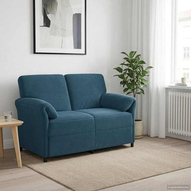 2-Zits Sofa Blauw 138 x 83 x 95 cm Fluweel