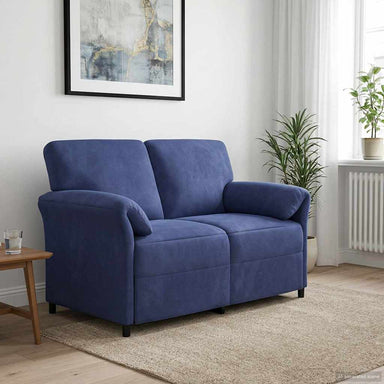 2-Zits Sofa Politieblauw 138 x 83 x 95 cm Fluweel