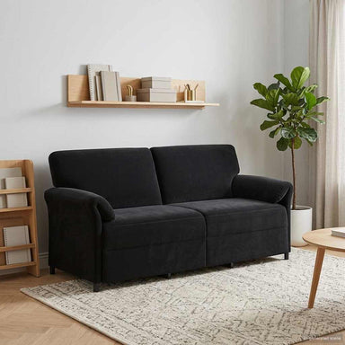 3-Zits Bank Zwart 198 x 83 x 95 cm Fluweel