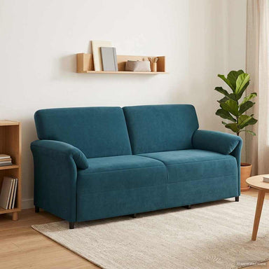 3-Zits Bank Blauw 198 x 83 x 95 cm Fluweel