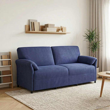 3-Zits Bank Politieblauw 198 x 83 x 95 cm Fluweel