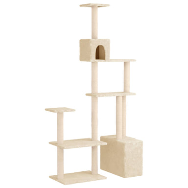 Kattenboom met sisal krabpalen Crèmekleurig 177,5 cm
