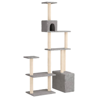 Kattenboom met sisal krabpalen Lichtgrijs 177,5 cm