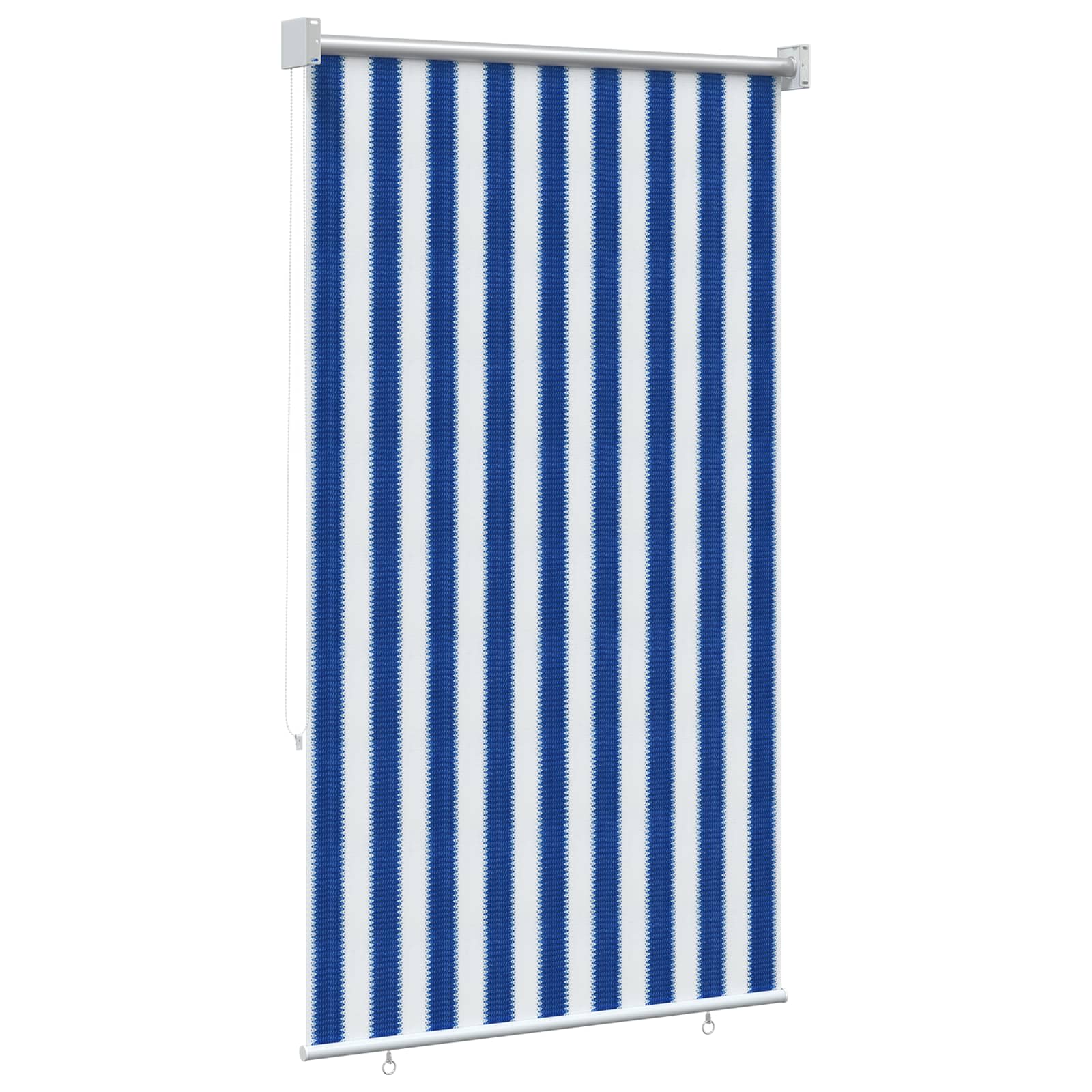 Buitenrolgordijn 90% UV-blok Blauw en Witte Streep 100 x 140 cm