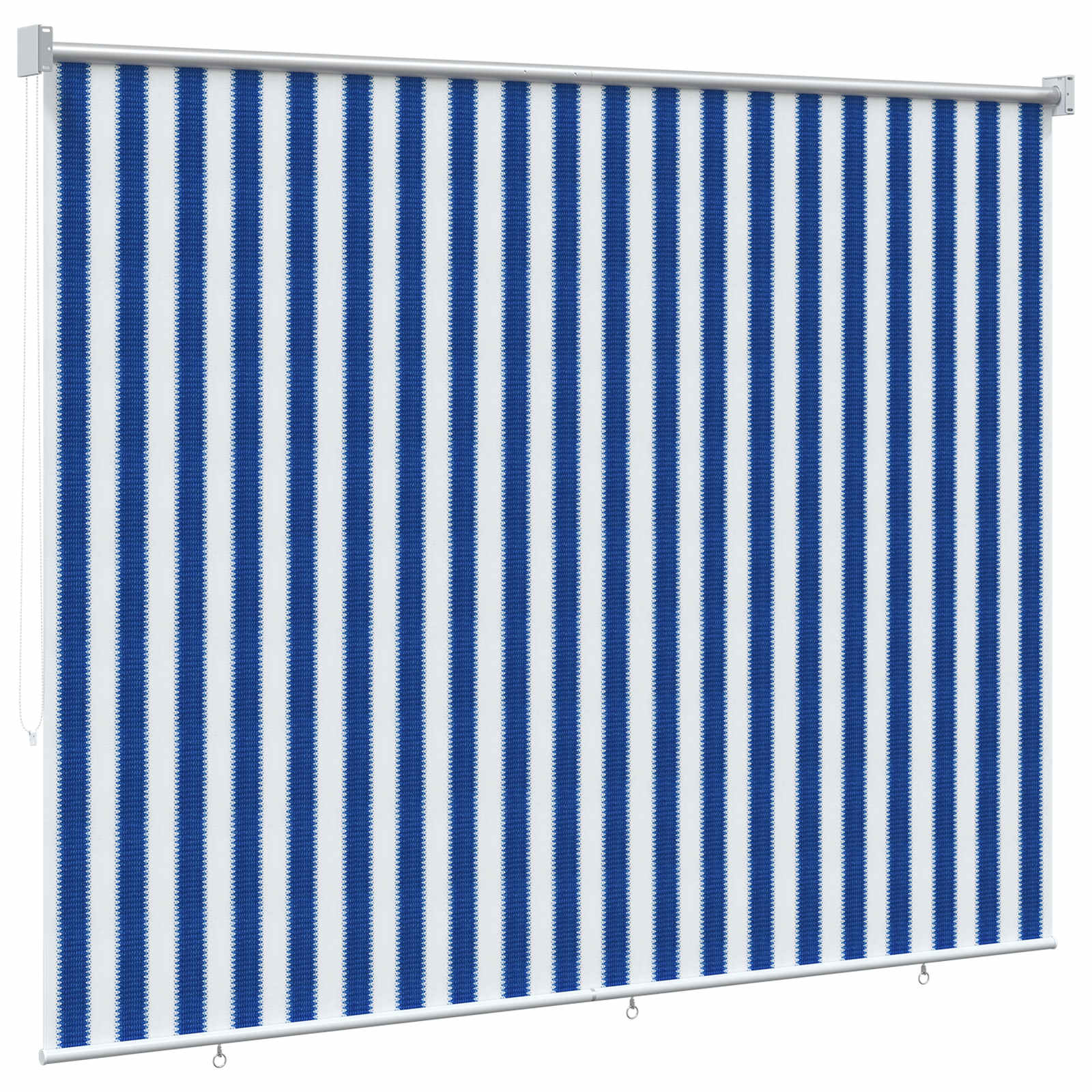 Buitenrolgordijn 90% UV-blok Blauw en Witte Streep 180 x 140 cm