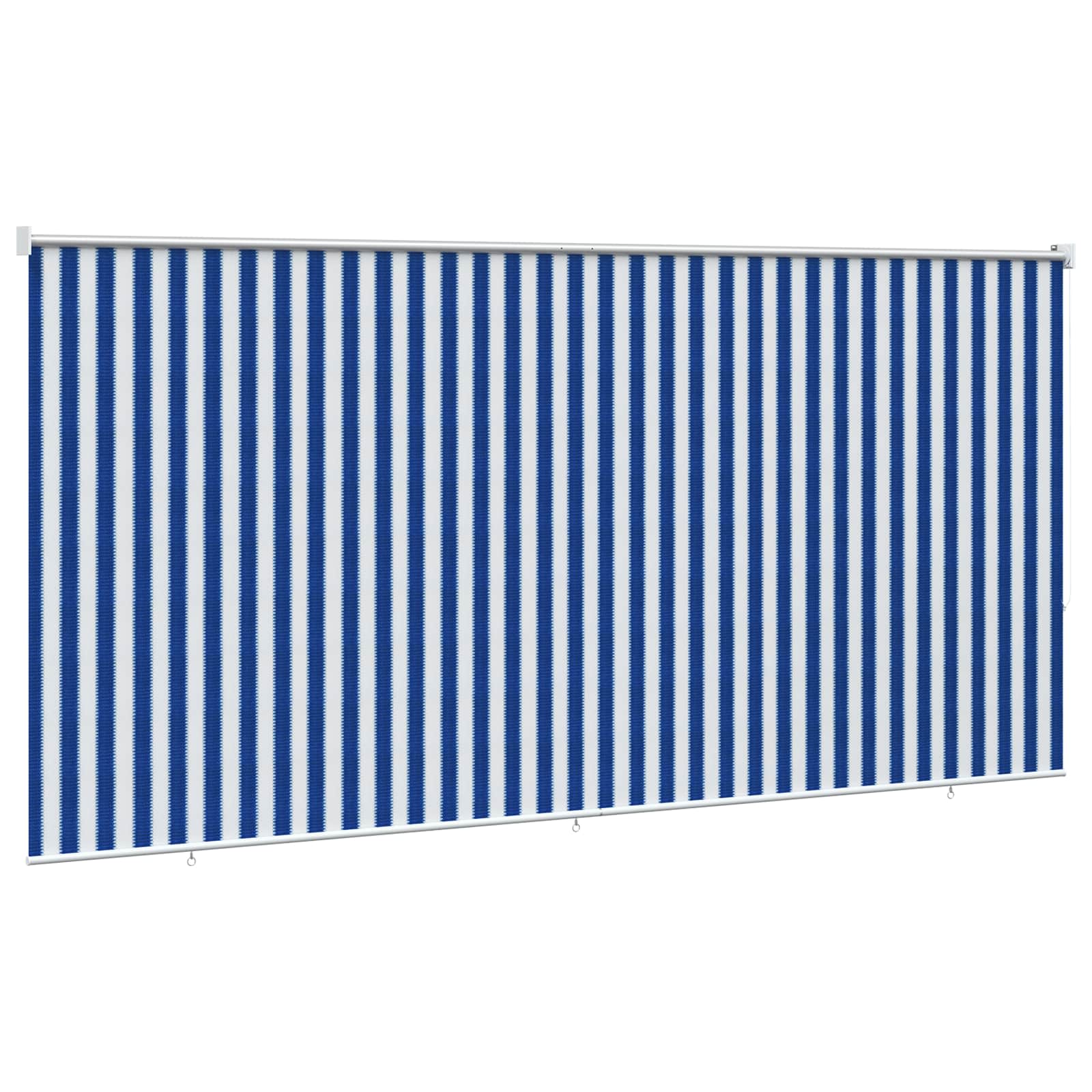 Buitenrolgordijn 90% UV-blok Blauw en Witte Streep 400 x 140 cm