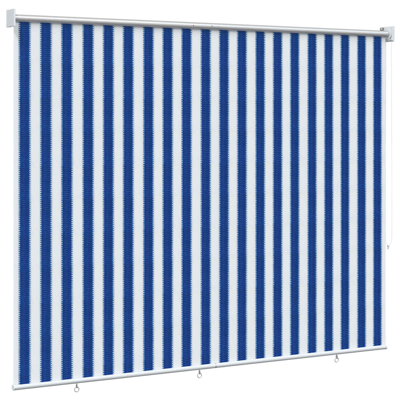 Buitenrolgordijn 90% UV-blok Blauw en Witte Streep 120 x 230 cm