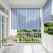 Buitenrolgordijn 90% UV-blok Blauw en Witte Streep 180 x 230 cm