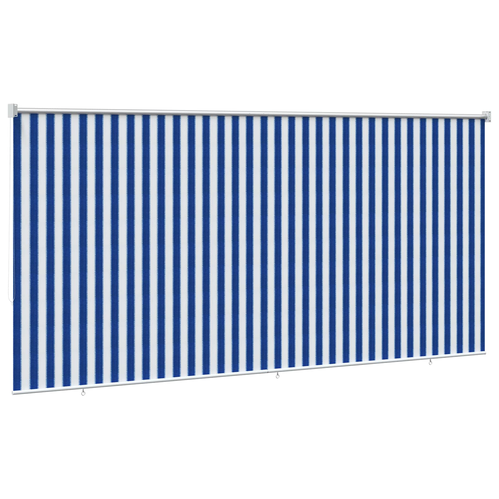 Buitenrolgordijn 90% UV-blok Blauw en Witte Streep 400 x 230 cm